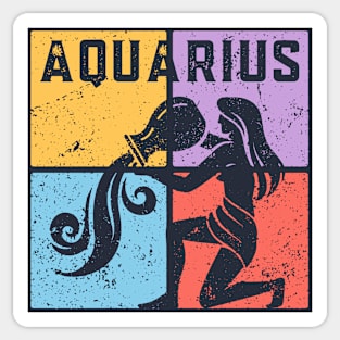 Aquarius Zodiac Art - Water Bearer Design Sticker